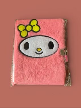 My Melody Fuzzy Pink Diary Journal With Lock and Two Keys 64 Lined Pages